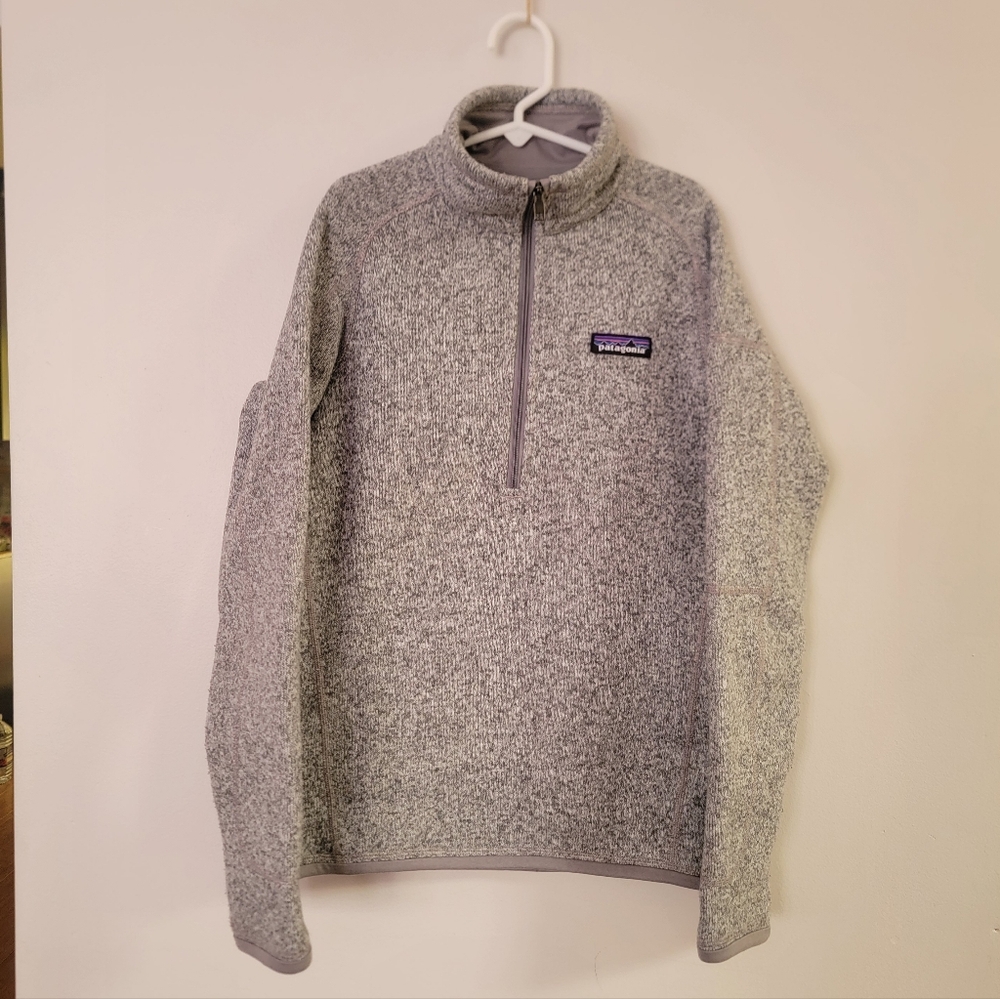 Patagonia Women's Better Sweater 1/4-Zip Fleece Birch White Grey Size XXS